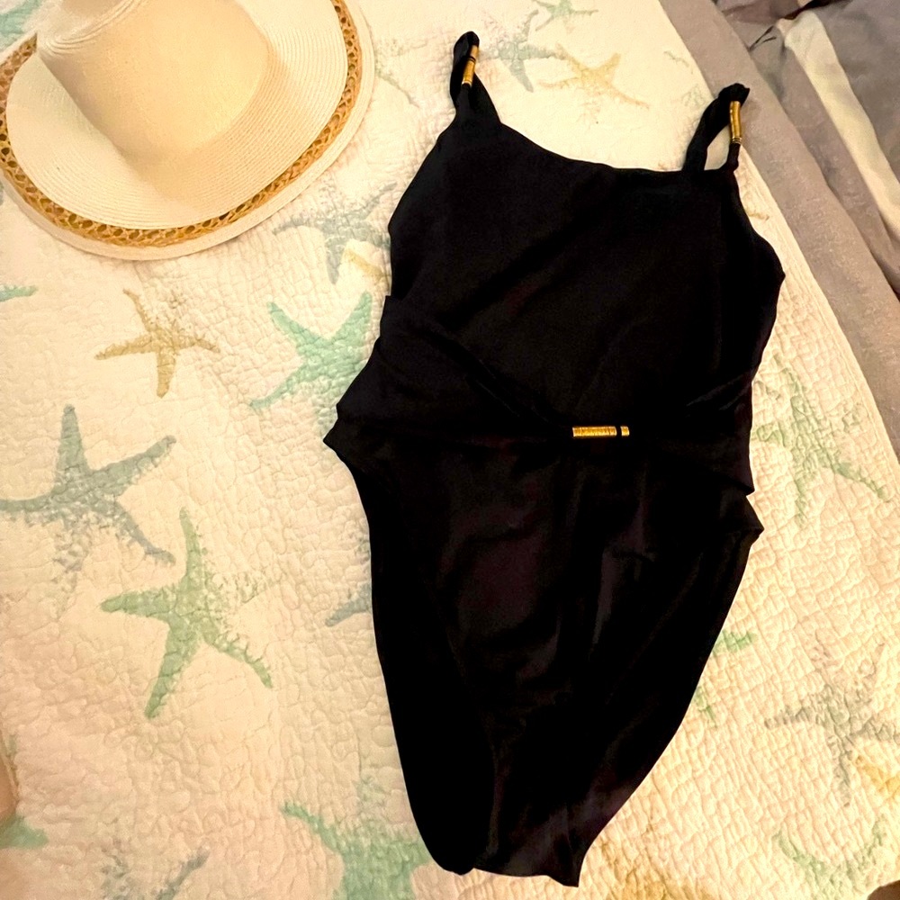Ann Cole One Piece Black swimsuit will define your figure in size 16